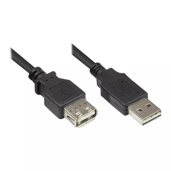 Good Connections USB 2.0 Verlängerungskabel EASY A-Stecker auf A-Buchse, Schwarz, 0,5 m