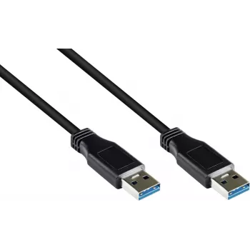 Good Connections USB 3.0 Kabel, Typ-A Stecker zu Typ-A Stecker, Schwarz, 0,5 m 2712-S005