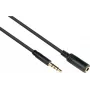 GoodConnections 3,5mm 4-poliges TRRS Audio-Verlängerungskabel, Stecker auf Buchse, 3m, Schwarz AS-35V4B3