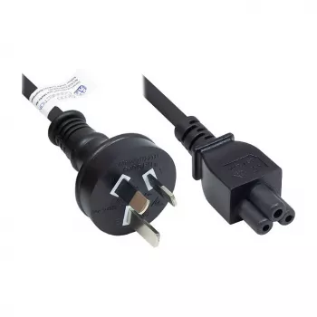 GoodConnections AC-Netzkabel - Australischer Stecker auf IEC C5 Kleeblatt, 1,8 m, Schwarz