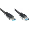 GoodConnections Alcasa 2711-S005 USB 3.1 Gen 1 Verlängerungskabel – USB-A Stecker auf Buchse, 0,5 m, Schwarz