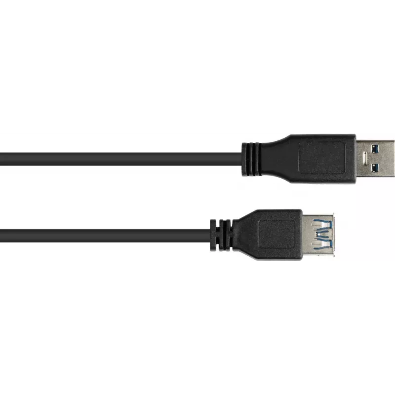 GoodConnections Alcasa 2711-S005 USB 3.1 Gen 1 Verlängerungskabel – USB-A Stecker auf Buchse, 0,5 m, Schwarz