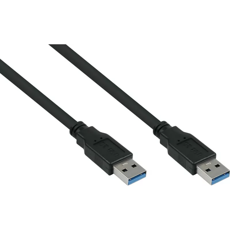 GoodConnections Alcasa UK30P-AA-030S USB 3.2 Gen 1 Kabel – USB-A auf USB-A, 3 m, Schwarz