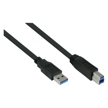 GoodConnections Alcasa UK30P-AB-005S USB 3.2 Gen 1 Kabel, USB-A auf USB-B, 0,5 m, Schwarz