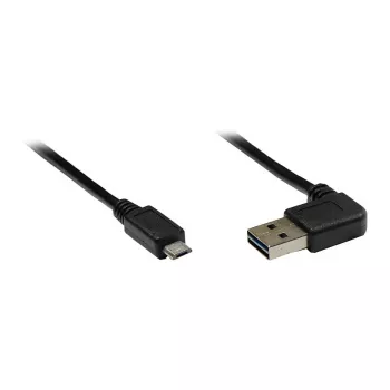 GoodConnections Alcasa USB 2.0 A auf Micro-B Kabel 2m, abgewinkelt, vergoldet