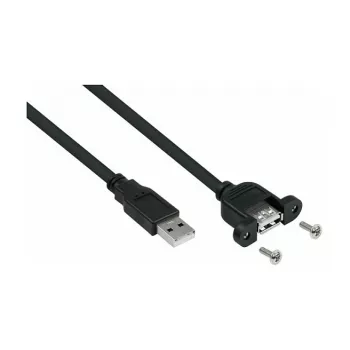 GoodConnections Alcasa USB 2.0 Verlängerungskabel, USB-A Stecker auf USB-A Buchse, 0,3 m, Schwarz