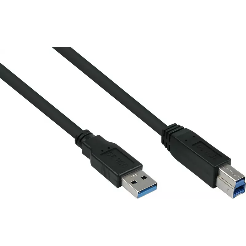 GoodConnections Alcasa USB 3.2 Gen 1 Kabel A auf B 1,8 m Schwarz