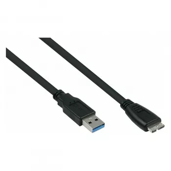 GoodConnections Alcasa USB 3.2 Gen 1 Kabel, USB-A auf Micro-B, 1,8 m, Schwarz