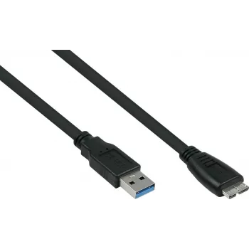 GoodConnections Alcasa USB 3.2 Gen 1 Kabel, USB-A auf Micro-B, 3 m, Schwarz UK30P-AMB-030S