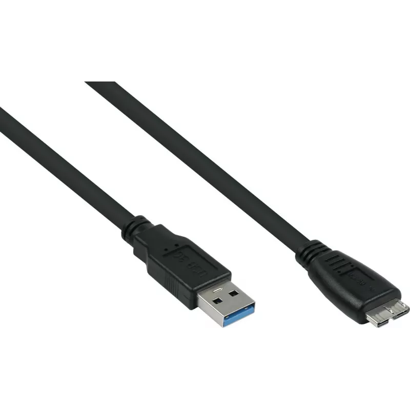 GoodConnections Alcasa USB 3.2 Gen 1 Kabel, USB-A auf Micro-USB B, 1 m, Schwarz