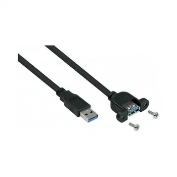 GoodConnections Alcasa USB 3.2 Gen 1 Verlängerungskabel, USB-A Stecker auf USB-A Stecker, 2 m, Schwarz