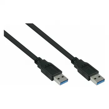 GoodConnections Alcasa USB 3.2 Gen 1 Type-A auf Type-A Patchkabel 0,5 m Schwarz (UK30P-AA-005S)