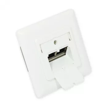GoodConnections Cat. 6 Netzwerkdose, 2xRJ45, geschirmt, Unterputz, designkompatibel, vertikale Kabeleinführung, Signalweiß (RAL 9003), GC-N0024