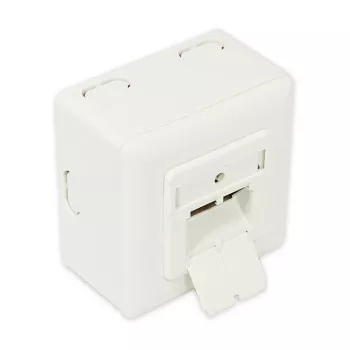 GoodConnections Cat.6 Netzwerk-Wandanschlussdose, 2xRJ45, geschirmt, Aufputz, Perlweiß RAL1013, GC-N0027