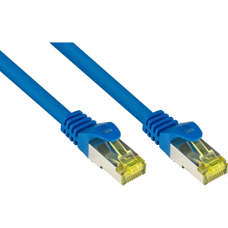 GoodConnections Cat.7 S/FTP RJ45 Patchkabel, 15m, Blau, Halogenfrei, 600MHz, Rastnasenschutz 8070R-150B
