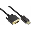GoodConnections DisplayPort auf DVI-D 24+1 Verbindungskabel - 24K vergoldete Kontakte - OFC - Schwarz - 5m