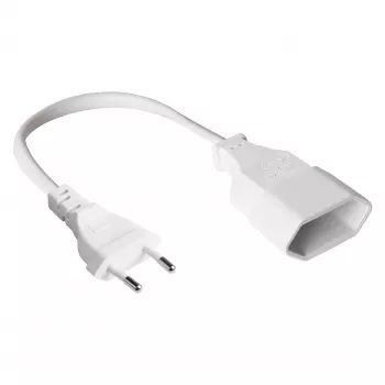 GoodConnections Euro-Verlängerungskabel 3m, Weiß, Eurostecker CEE 7/16 auf Euro-Steckdose, 0,75 mm²
