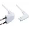 GoodConnections Euro-Stromkabel, Eurostecker auf IEC C7 (Kleeblatt), beide Anschlüsse 90° gewinkelt, Weiß, 1,5 m (1550-ZW015W)