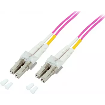 GoodConnections LC/LC Duplex OM4 Multimode Glasfaser-Patchkabel, 2 m, Aqua, LSZH LW-802LC4