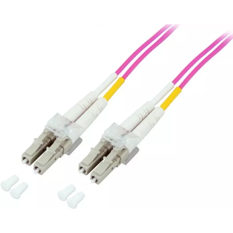 GoodConnections LC/LC Duplex OM4 Multimode Glasfaser-Patchkabel, 2 m, Aqua, LSZH LW-802LC4