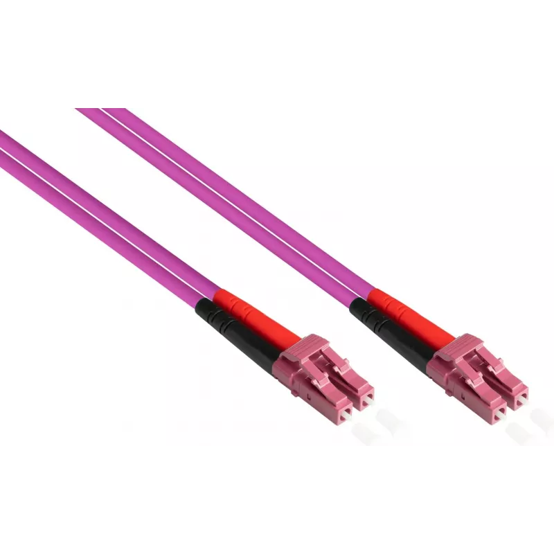 GoodConnections LC/LC Duplex OM4 Multimode Glasfaser-Patchkabel, 2 m, Aqua, LSZH LW-802LC4