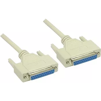 GoodConnections Nullmodem-Kabel DB25 Buchse zu DB25 Buchse 1,8m Grau RS-232 Seriell Gekreuzt 4030