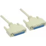 GoodConnections Nullmodem-Kabel DB25 Buchse zu DB25 Buchse 1,8m Grau RS-232 Seriell Gekreuzt 4030