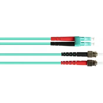 GoodConnections OM3 Duplex Multimode Glasfaser-Patchkabel LC/ST, 50/125, LSZH, austauschbare Polarität, 1m