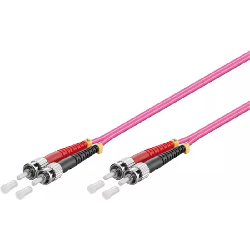 GoodConnections OM4 ST auf ST Multimode Duplex LWL Patchkabel, 7,5m, LSZH, Violett LW-8075ST4