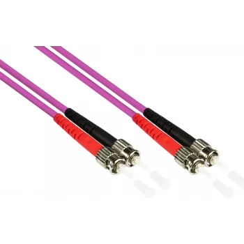 GoodConnections OM4 ST auf ST Multimode Duplex LWL Patchkabel, 7,5m, LSZH, Violett LW-8075ST4