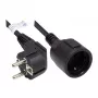 GoodConnections Verlängerungskabel – Schuko-Stecker Typ E+F (CEE 7/7, gewinkelt) auf Steckdose Typ F (CEE 7/3, gerade), 1,50 mm², 10 m, Schwarz