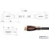 GoodConnections PYTHON Series High-Speed HDMI-Kabel mit Ethernet, 4K UHD 60Hz, 18Gbps, vergoldet, Nylongeflecht, 3m, Schwarz (GC-M0018)