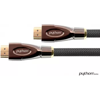 GoodConnections PYTHON Series High-Speed HDMI-Kabel mit Ethernet, 4K UHD 60Hz, 18Gbps, vergoldet, Nylongeflecht, 3m, Schwarz (GC-M0018)