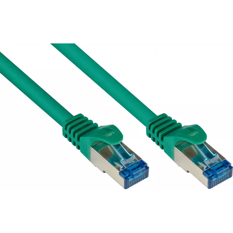 GoodConnections RNS® Cat. 6A S/FTP halogenfreies Patchkabel mit Rastnasenschutz, 3 m, Grün