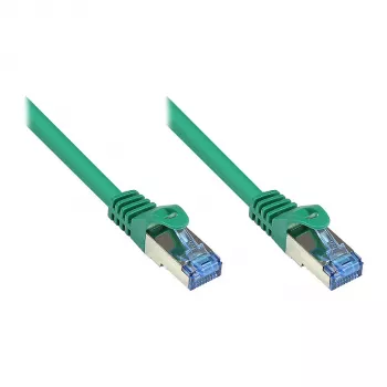 GoodConnections RNS® Cat. 6A S/FTP Patchkabel mit Rastnasenschutz, halogenfrei, grün, 15m