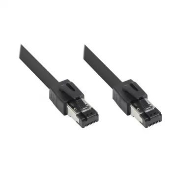 GoodConnections RNS® Cat.8.1 S/FTP Patchkabel, 0,5m, Schwarz, LSZH, 40 Gbit/s, 2000 MHz