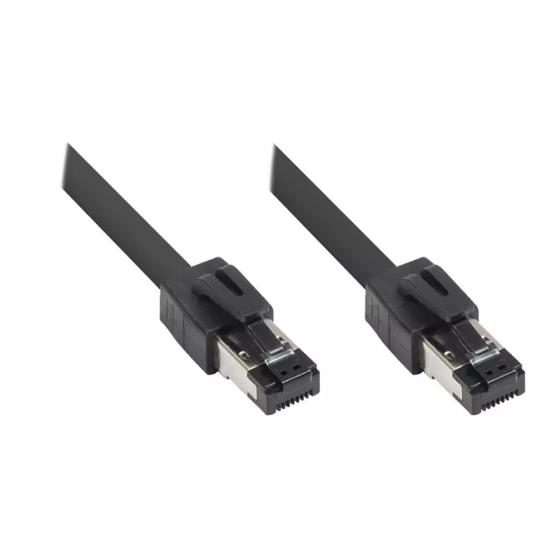 GoodConnections RNS® Cat.8.1 S/FTP Patchkabel, 0,5m, Schwarz, LSZH, 40 Gbit/s, 2000 MHz
