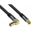 GoodConnections SAT-Antennenkabel SmartFLEX, IEC/Koax Winkelstecker auf Buchse, vergoldet, vierfach geschirmt, 120dB Schirmung, Schwarz, 15m (GC-M2078)