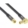 GoodConnections SAT-Antennenkabel SmartFLEX, IEC/Koax Winkelstecker auf Buchse, vergoldet, vierfach geschirmt, 120dB Schirmung, Schwarz, 15m (GC-M2078)