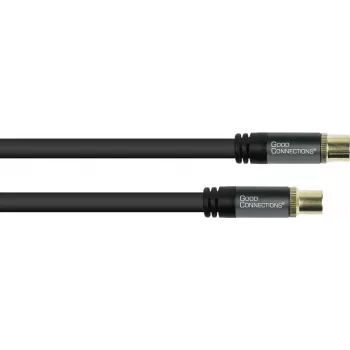 GoodConnections SmartFLEX Antennenkabel, IEC Koax Stecker auf Buchse, vergoldet, vierfach geschirmt, 120 dB Schirmdämpfung, Schwarz, 30 m (GC-M2060)