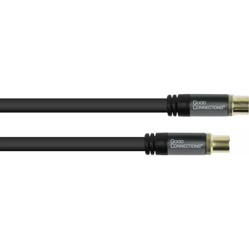 GoodConnections SmartFLEX Antennenkabel, IEC Koax Stecker auf Buchse, vergoldet, vierfach geschirmt, 120 dB Schirmdämpfung, Schwarz, 30 m (GC-M2060)