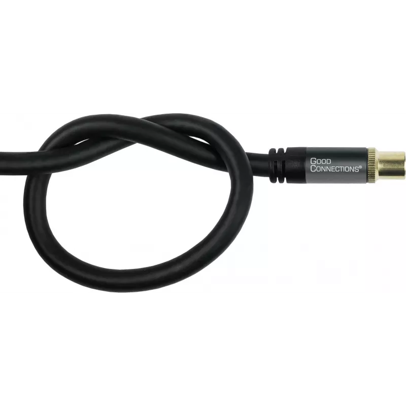 GoodConnections SmartFLEX Antennenkabel, IEC Koax Stecker auf Buchse, vergoldet, vierfach geschirmt, 120 dB Schirmdämpfung, Schwarz, 30 m (GC-M2060)