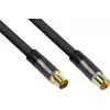 GoodConnections SmartFLEX Antennenkabel, IEC Koax Stecker auf Buchse, vergoldet, vierfach geschirmt, 120 dB Schirmdämpfung, Schwarz, 30 m (GC-M2060)