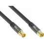 GoodConnections SmartFLEX Antennenkabel, IEC Koax Stecker auf Buchse, vergoldet, vierfach geschirmt, 120 dB Schirmdämpfung, Schwarz, 30 m (GC-M2060)