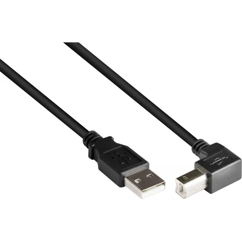 GoodConnections USB 2.0 Kabel A auf B abgewinkelt 3m Schwarz 2510-3W