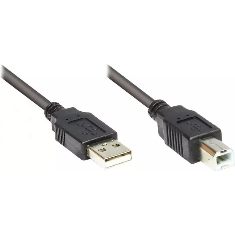 GoodConnections USB 2.0 Kabel A auf B Stecker, 3m, Schwarz 2510-3OFS