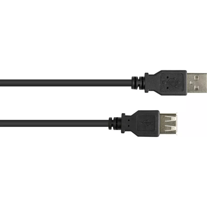 GoodConnections USB 2.0 Verlängerungskabel A-Stecker auf A-Buchse, 0,6 m, Schwarz