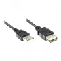 GoodConnections USB 2.0 Verlängerungskabel A-Stecker auf A-Buchse, 0,6 m, Schwarz