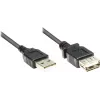 GoodConnections USB 2.0 Verlängerungskabel Typ-A Stecker auf Buchse, Schwarz, 0,3 m