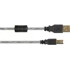 Good Connections USB 2.0 Hochwertiges Kabel mit Ferritkern und Goldkontakten, Transparent, 5m
